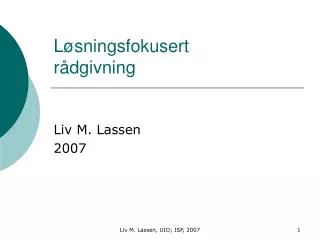 l sningsfokusert r dgivning