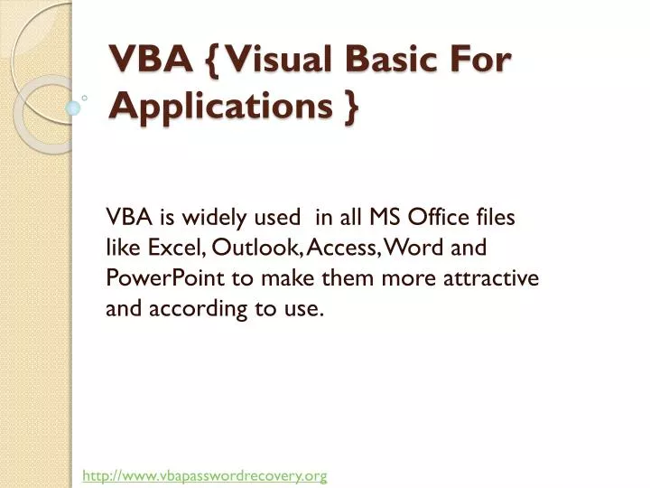 vba visual basic for applications