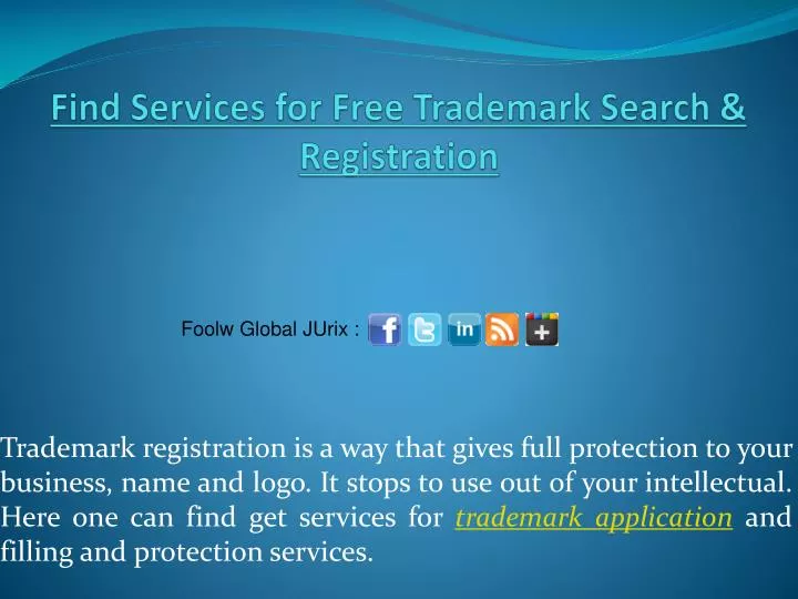 find services for free trademark search registration