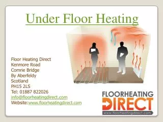 Solutions for all Electric Underfloor heating projects