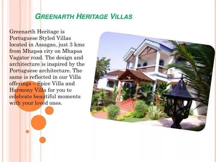 greenarth heritage villas goa