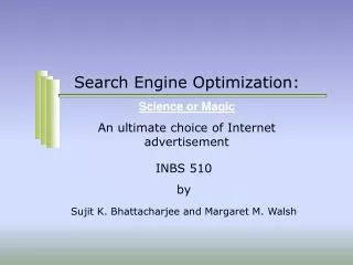 Search Engine Optimization: