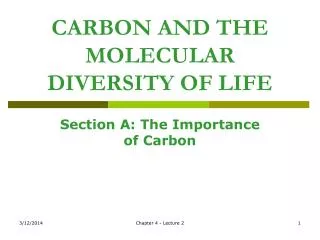 carbon and the molecular diversity of life
