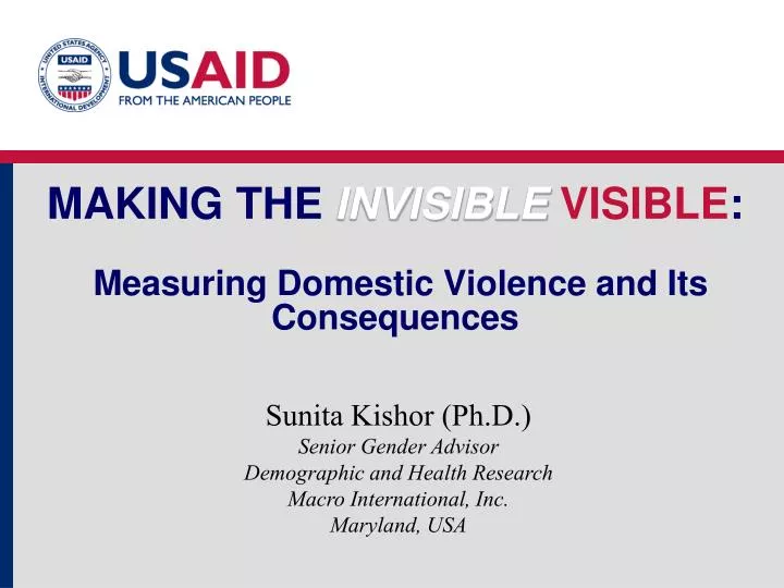 making the invisible visible measuring domestic violence and its consequences