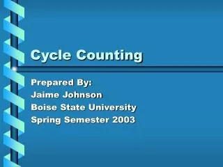 Cycle Counting