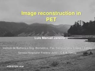 Image reconstruction in PET