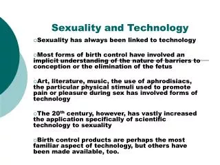 Sexuality and Technology