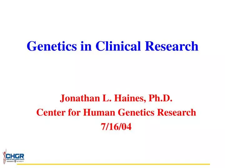 genetics in clinical research