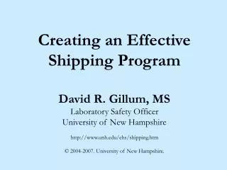 Creating an Effective Shipping Program