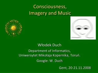 Consciousness, Imagery and Music