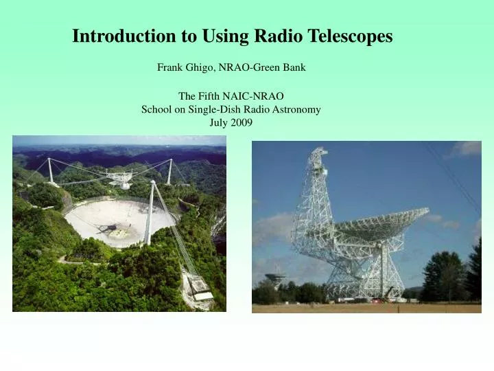 introduction to using radio telescopes
