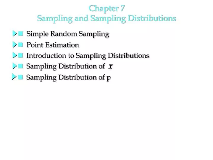 chapter 7 sampling and sampling distributions