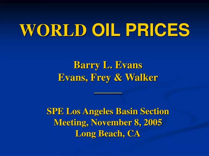 world oil prices