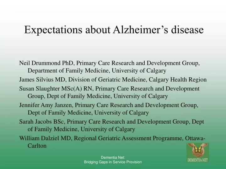 expectations about alzheimer s disease