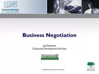Business Negotiation Joe Piernock Corporate Development Services