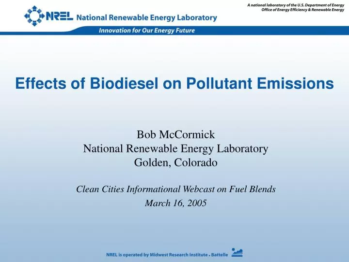 effects of biodiesel on pollutant emissions