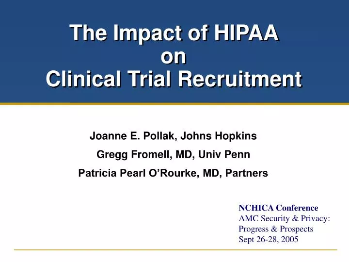 the impact of hipaa on clinical trial recruitment
