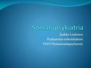 somatopsykiatria