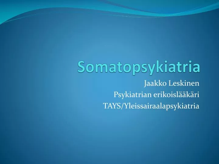 somatopsykiatria