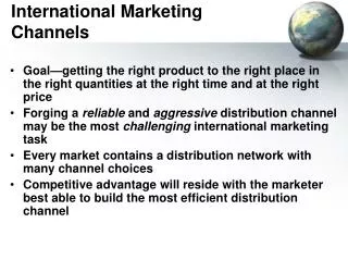 International Marketing Channels