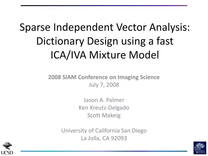 sparse independent vector analysis dictionary design using a fast ica iva mixture model