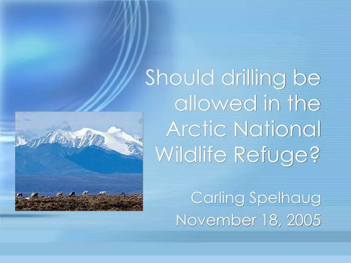 should drilling be allowed in the arctic national wildlife refuge