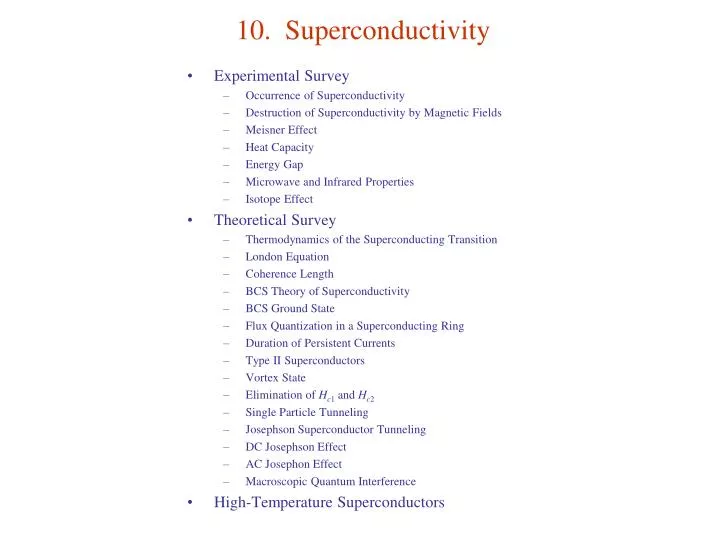 10 superconductivity