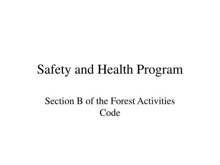safety and health program