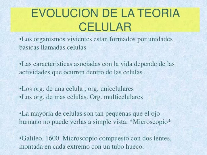 evolucion de la teoria celular