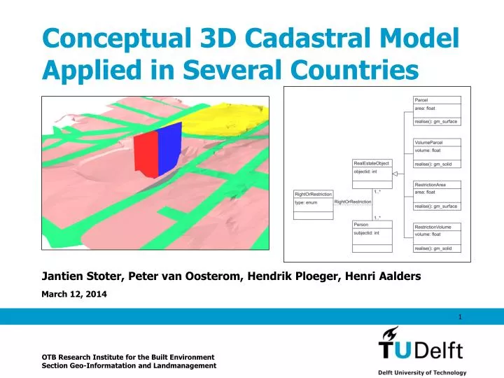 conceptual 3d cadastral model applied in several countries
