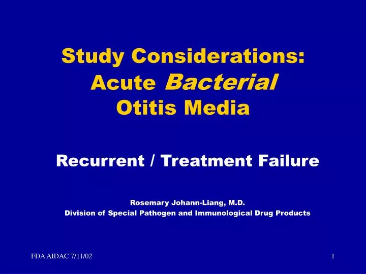 study considerations acute bacterial otitis media