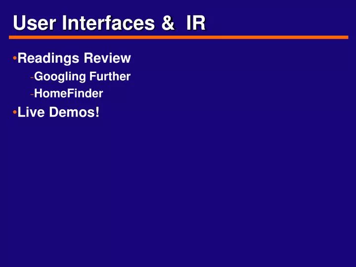 user interfaces ir