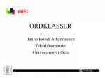 ORDKLASSER - slide 1
