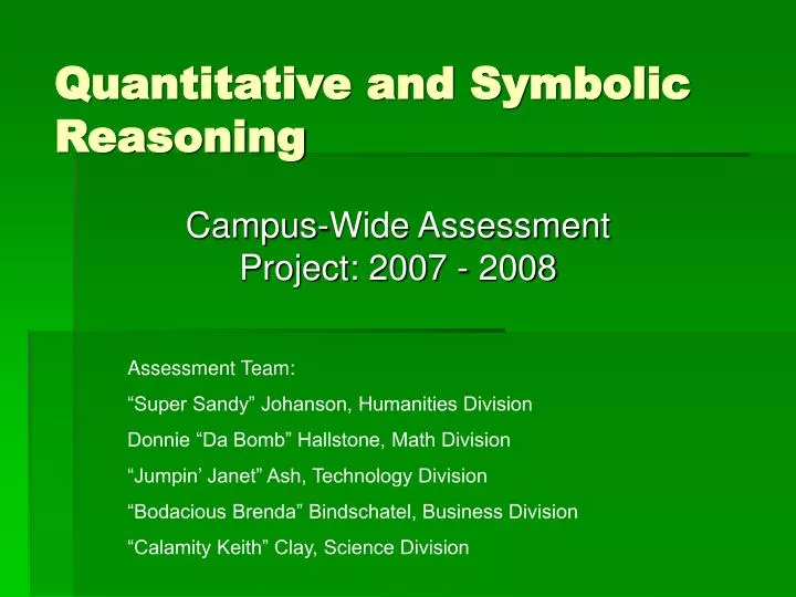 quantitative and symbolic reasoning
