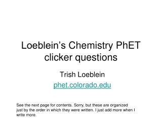 Loeblein’s Chemistry PhET clicker questions