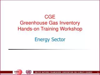 CGE Greenhouse Gas Inventory Hands-on Training Workshop Energy Sector