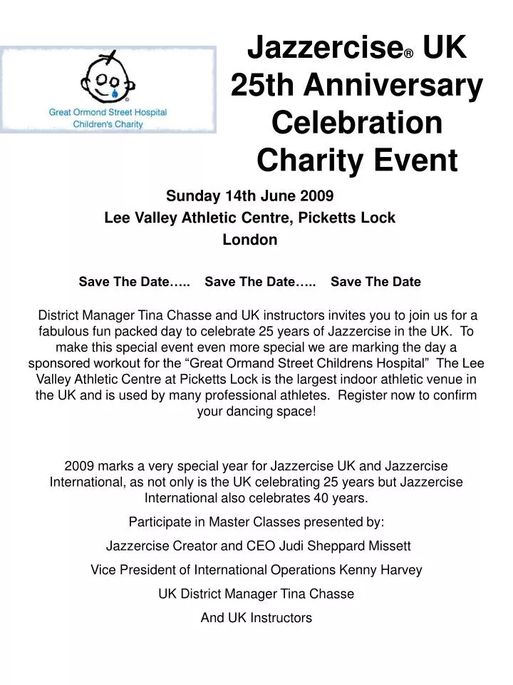 jazzercise uk 25th anniversary celebration charity event