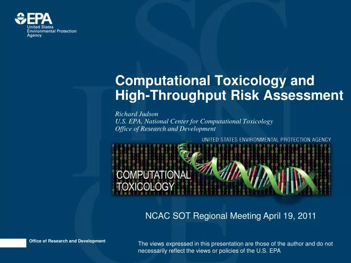 computational toxicology and high throughput risk assessment