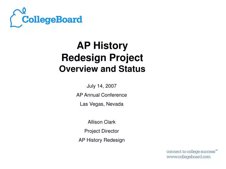 ap history redesign project overview and status