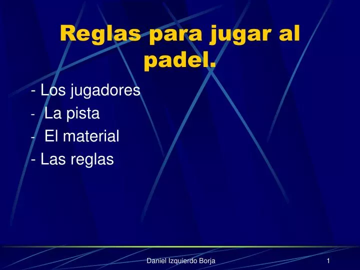 reglas para jugar al padel