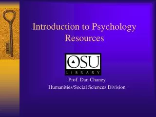 Introduction to Psychology Resources