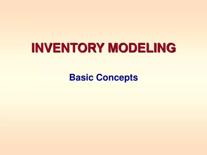 inventory modeling