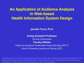 An Application of Audience Analysis in Web-based Health Information System Design