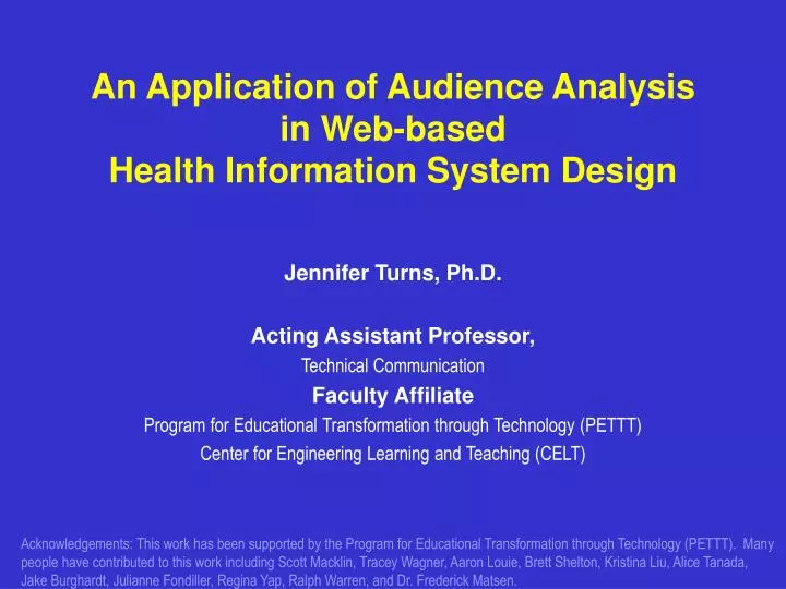 an application of audience analysis in web based health information system design