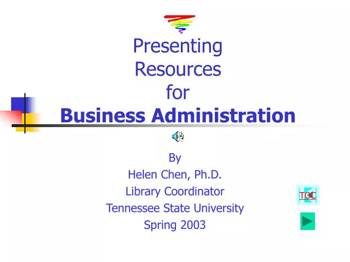 presenting resources for business administration
