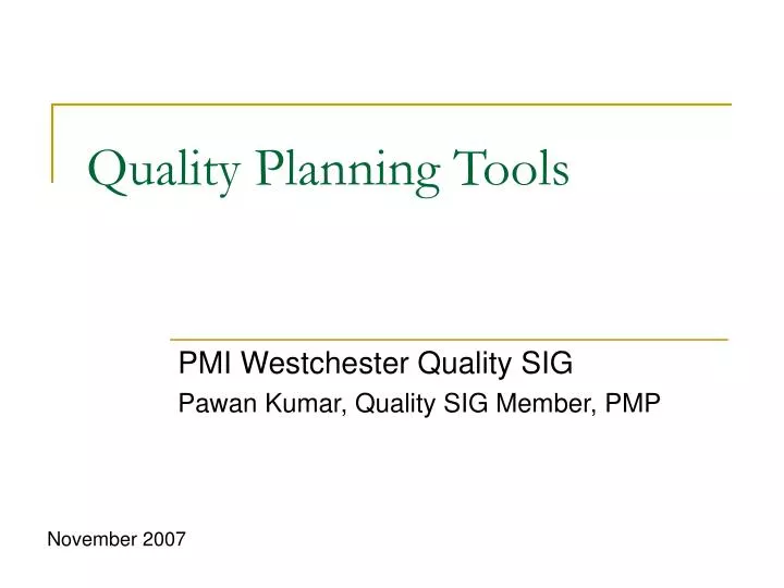 quality planning tools
