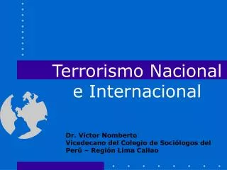 Terrorismo Nacional e Internacional