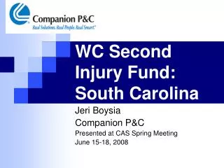 WC Second Injury Fund: South Carolina
