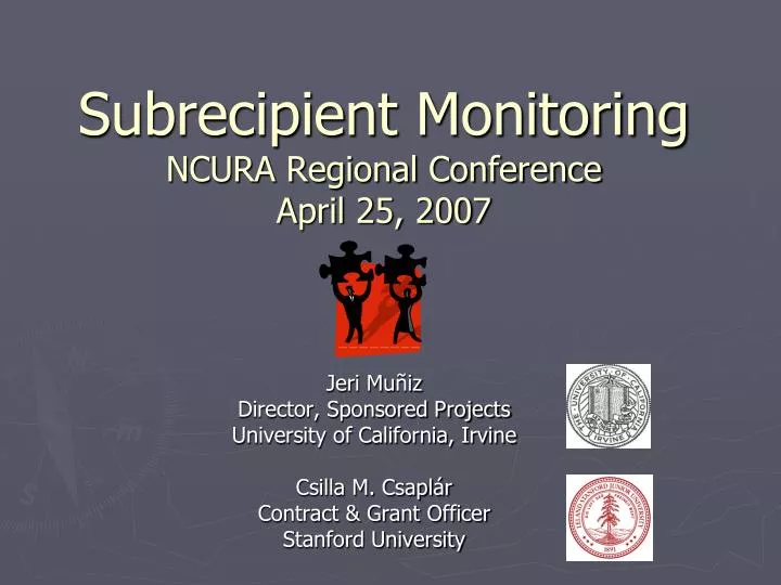 subrecipient monitoring ncura regional conference april 25 2007