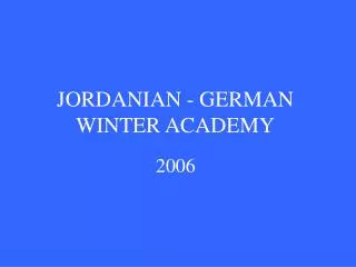JORDANIAN - GERMAN WINTER ACADEMY